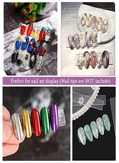 EBANKU Nail Art Holder Display Stand Set 50Pcs Acrylic Nails Display Stand With 10M Double Sided Tape For Nails Walls Magnetic Nail Practice Stand Manicure Tools  - Image 4
