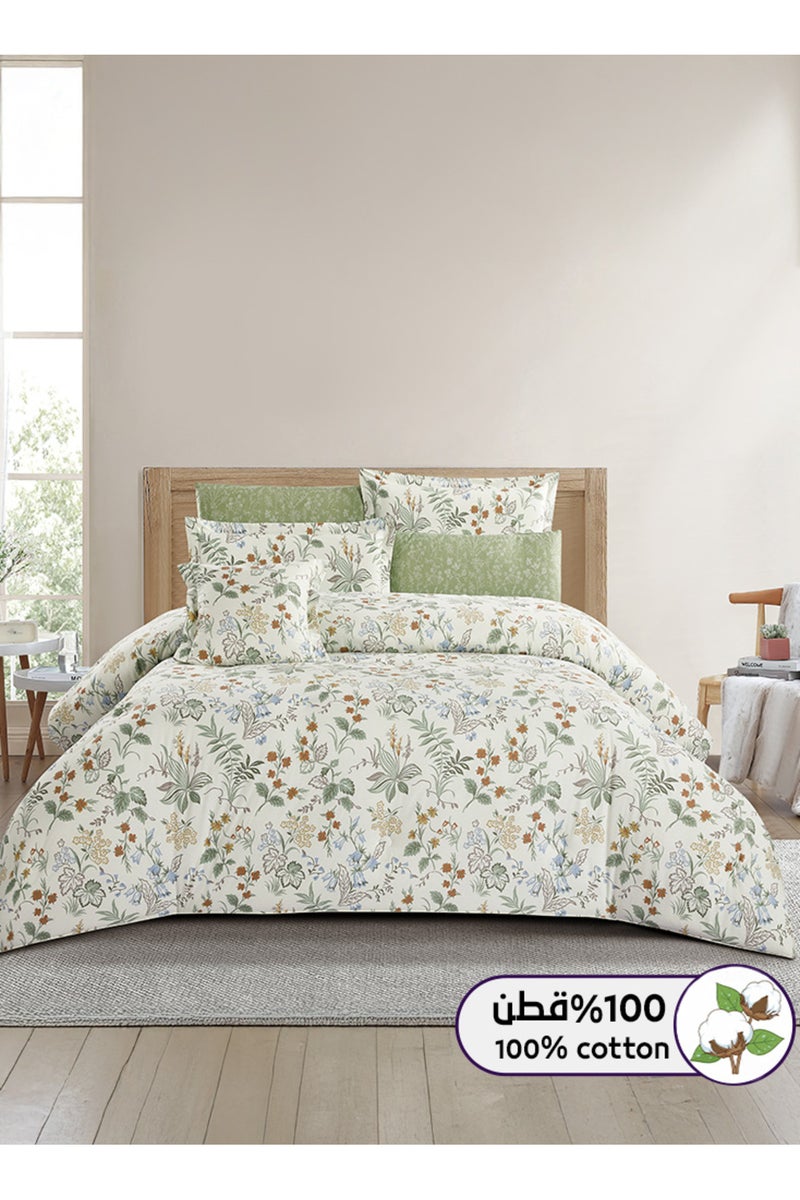 Melen Summer Cotton Double Bedspread 8-Piece - Zafira - Off-white - Gray - Image 1