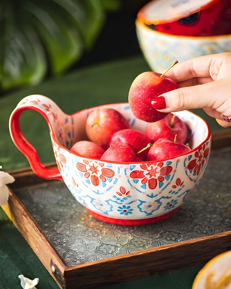 Moqidadii 35oz Soup Bowls with Handles, Microwave Safe Large Ceramic Soup Bowl for Chili, Stew, Ice Cream, Berries & Fruits, Gift-Ready for Women, Christmas, Hostess Gifts & Fall Decor - Image 2