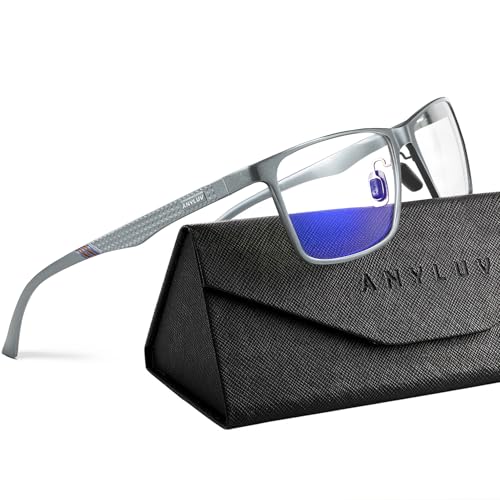 ANYLUV Blue Light Glasses Men/Women, Al-Mg Metal Computer Blue Light Blocking Glasses, Relieve Eyestrain and Eye Protection - Image 1