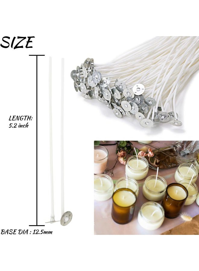 EricX Light Candle Making Kit, 60pcs Candle Wicks, 60pcs Candle Wicks Sticker, 1pc Candle Wax Pouring Pot, 2pcs 3-Hole Wicks Centering Devices, 1pc Mixing Spoon, DIY Candles Craft Tools - Image 4