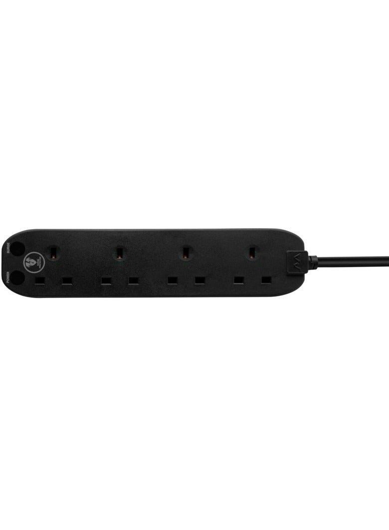 Masterplug Four Socket Power Surge Protected Extension Lead, 2 Meters, Black, 2 Years Warranty, 75 years old British Brand - Image 5