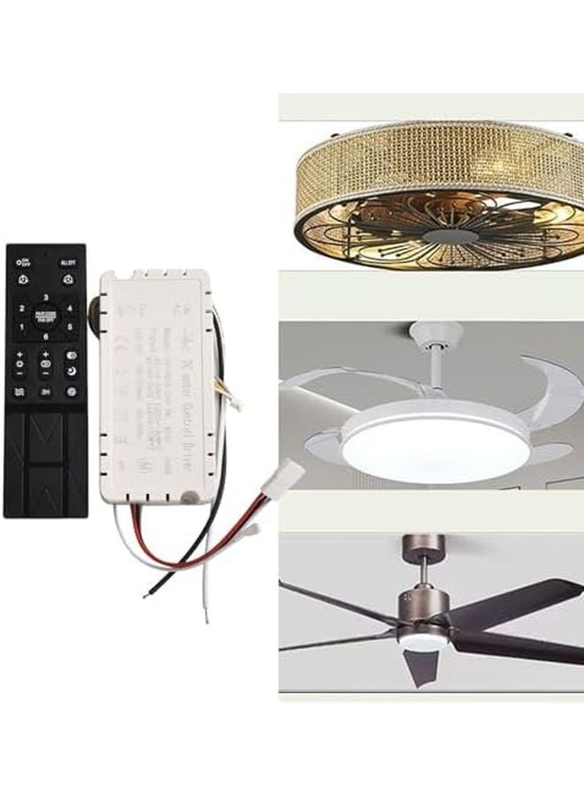 Ceiling Fan Light Remote Control Kit Dimmable 6 Speed Variable Frequency Battery Monitor - Image 3