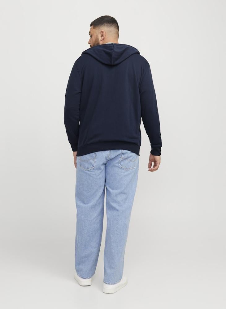 JACK & JONES Plus Size Zip Through Graphic Print Hoodie  - Image 2