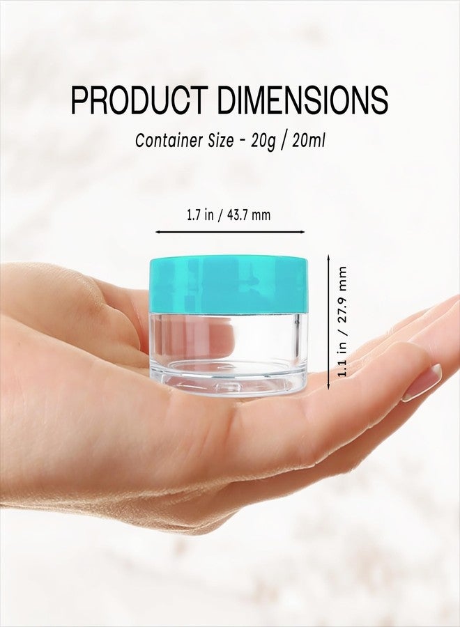 Pana Beauticom 20 gram/20ml Empty Clear Small Round Travel Container Jar Pots with Lids for Make Up Powder, Eyeshadow Pigments, Lotion, Creams, Lip Balm, Lip Gloss, Samples (12 Pieces, Teal) - Image 3