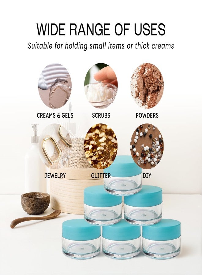 Pana Beauticom 20 gram/20ml Empty Clear Small Round Travel Container Jar Pots with Lids for Make Up Powder, Eyeshadow Pigments, Lotion, Creams, Lip Balm, Lip Gloss, Samples (12 Pieces, Teal) - Image 5