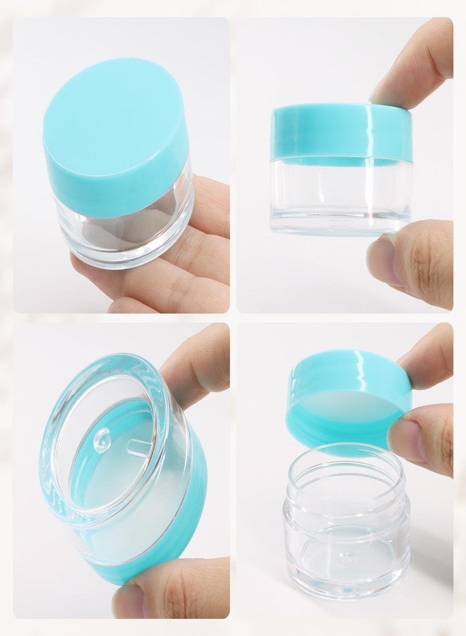 Pana Beauticom 20 gram/20ml Empty Clear Small Round Travel Container Jar Pots with Lids for Make Up Powder, Eyeshadow Pigments, Lotion, Creams, Lip Balm, Lip Gloss, Samples (12 Pieces, Teal) - Image 4