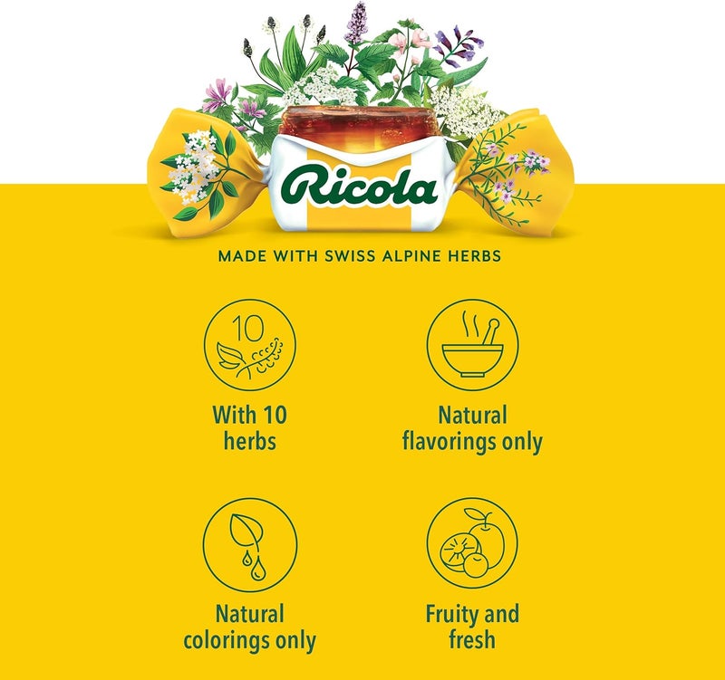 Ricola Berry Medley Throat Drops 45 Count Delicious Throat Relief  Care Oral Anesthetic Naturally Flavored Pack of 2 - Image 4