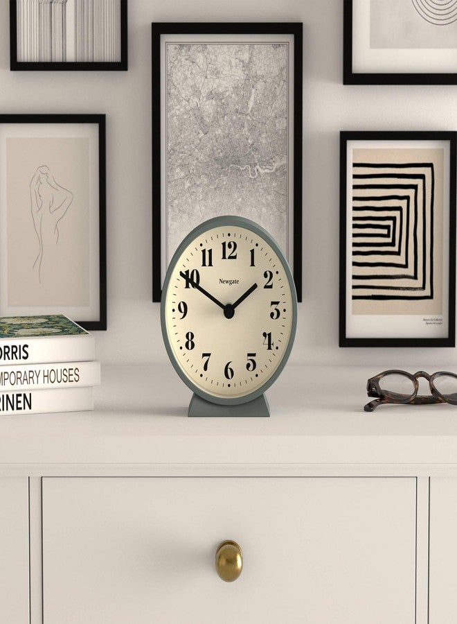 NEWGATE® Theatre Mantel Clock | Modern Classic Round Design | Asparagus Green | Contemporary Style for Desk, Table, Shelf or Bedside - Image 3