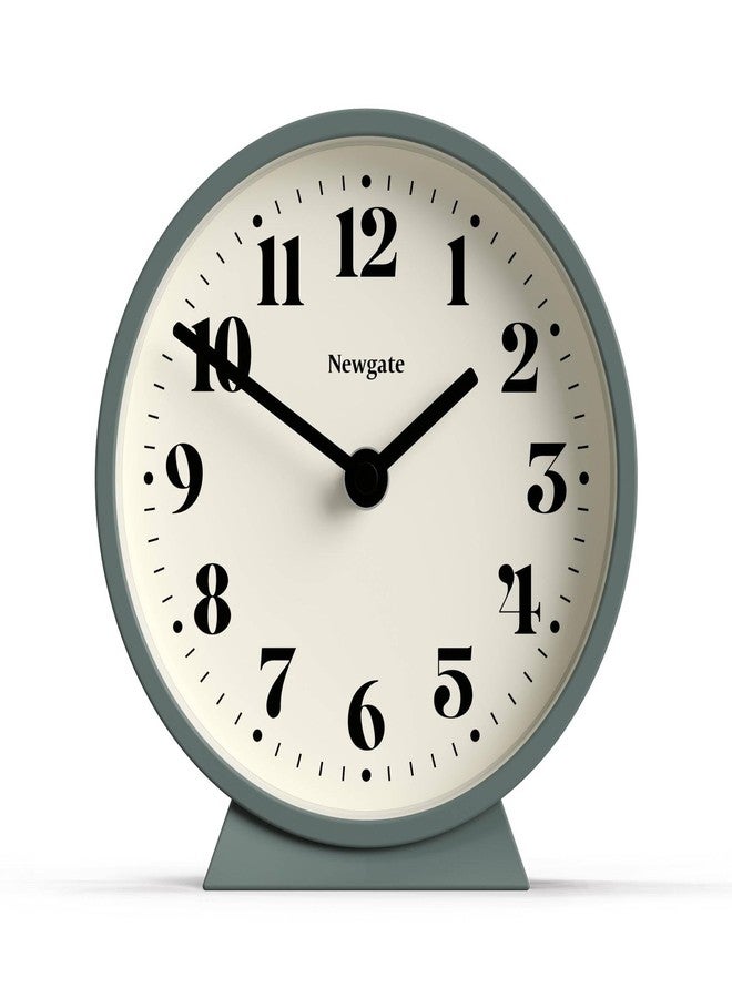 NEWGATE® Theatre Mantel Clock | Modern Classic Round Design | Asparagus Green | Contemporary Style for Desk, Table, Shelf or Bedside - Image 1
