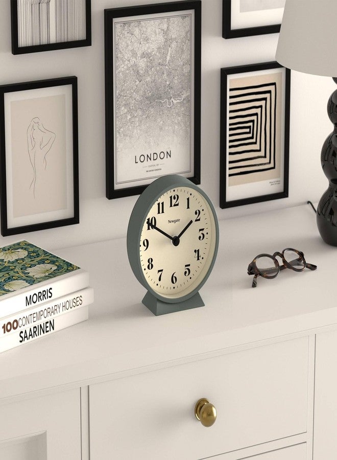 NEWGATE® Theatre Mantel Clock | Modern Classic Round Design | Asparagus Green | Contemporary Style for Desk, Table, Shelf or Bedside - Image 5