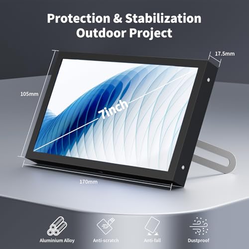 Aurevita 7 Inch Mini Monitor HDMI, Portable Vga Monitor with AV BNC 1024×600 LCD Screen with Built-in Speakers, 178° View Angle IPS, Multi-Function Mini Small Display for Raspberry Pi PC/TV/DVD/CVBS - Image 5