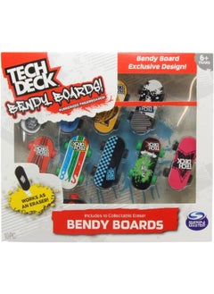 Tech Deck TECH DECK Bendy Boards 5 Piece Set, Rubberized Fingerboards with Working Wheels to Use as Collectible Mini Skateboard Erasers  - Image 2