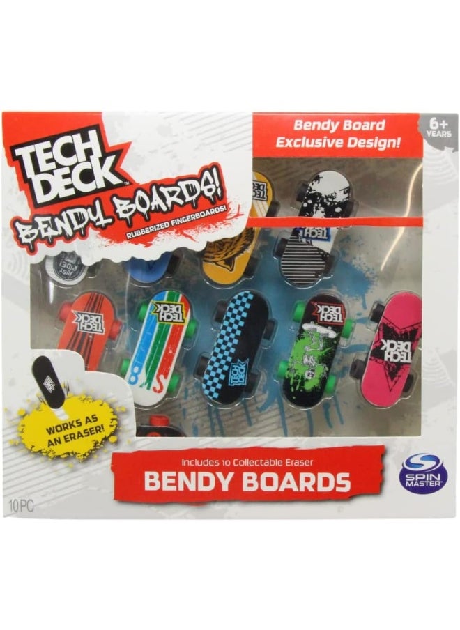 Tech Deck TECH DECK Bendy Boards 5 Piece Set, Rubberized Fingerboards with Working Wheels to Use as Collectible Mini Skateboard Erasers  - Image 2