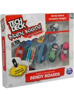 Tech Deck TECH DECK Bendy Boards 5 Piece Set, Rubberized Fingerboards with Working Wheels to Use as Collectible Mini Skateboard Erasers  - Image 1
