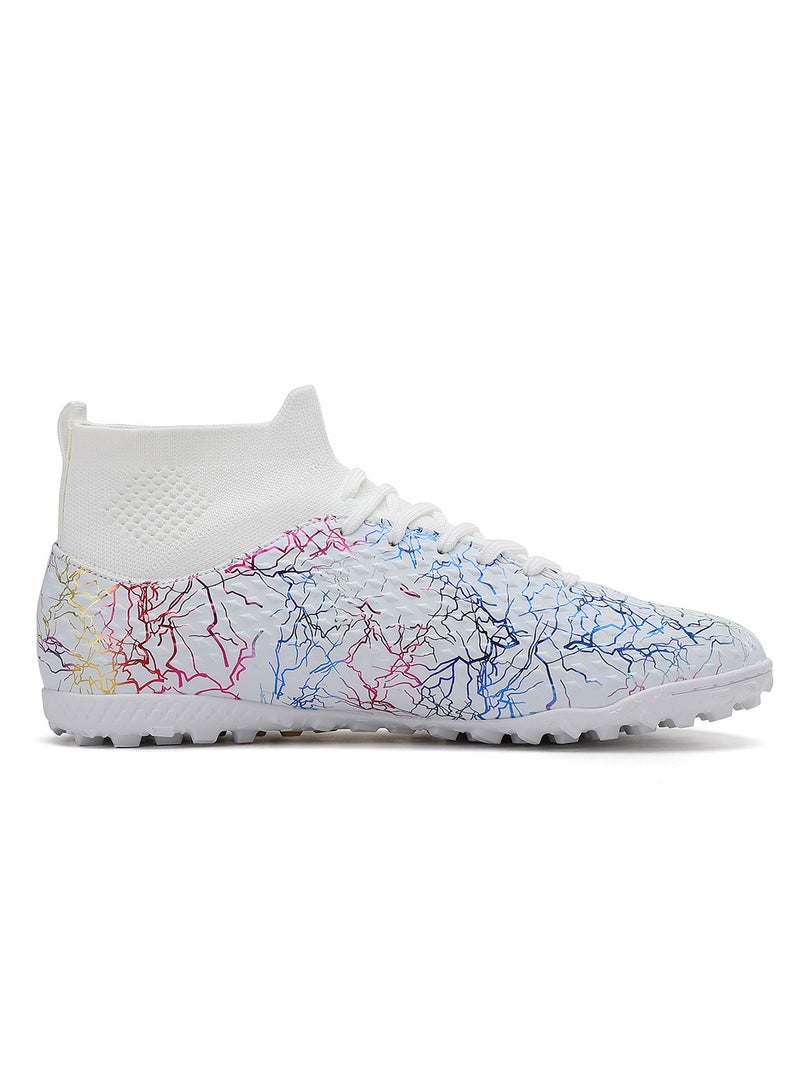 SKY WING Men and Women Soccer Shoes Adults IC or IN Flat Soccer Cleats Elastic High-collar Knit Design Lightweight Training Football Shoes - Image 2