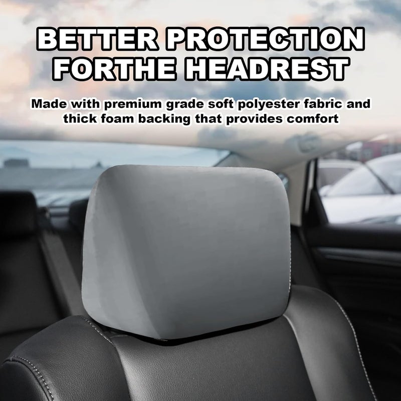 stymart 2 PCS Car Seat Headrest Covers - Gray - Image 3