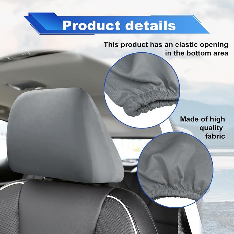 stymart 2 PCS Car Seat Headrest Covers - Gray - Image 2