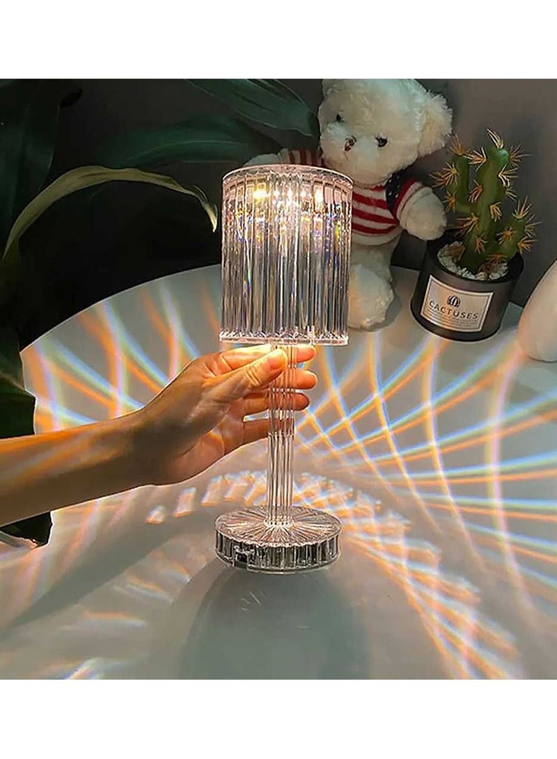 SOSEKO Crystal Touch Table Lamp, LED Night Light Bedside Lamp with USB Charging Port for Living Room Bedroom - Image 2