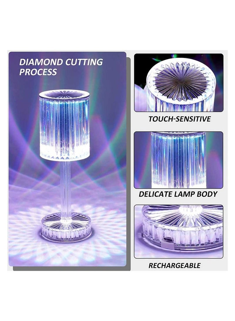 SOSEKO Crystal Touch Table Lamp, LED Night Light Bedside Lamp with USB Charging Port for Living Room Bedroom - Image 3