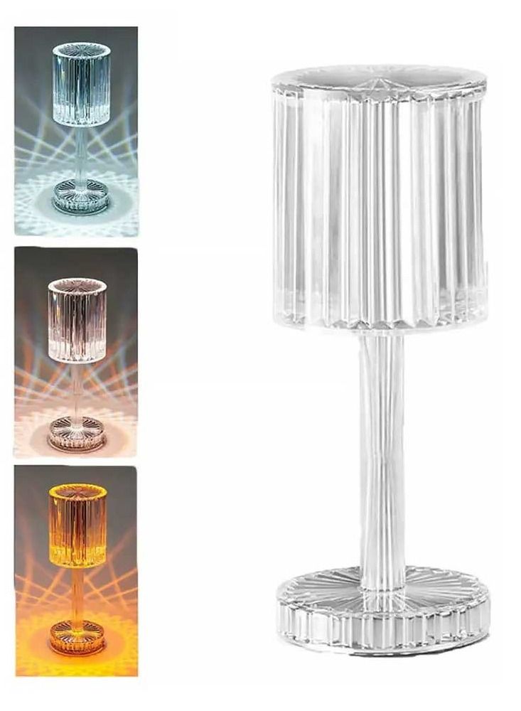 SOSEKO Crystal Touch Table Lamp, LED Night Light Bedside Lamp with USB Charging Port for Living Room Bedroom - Image 1
