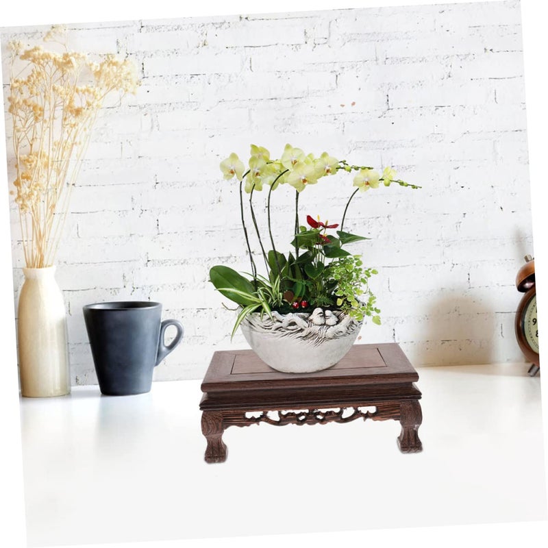 Wooden Display Pedestal Stand For Home Decor Plant Riser With Smooth Edges Stable Support - Image 4