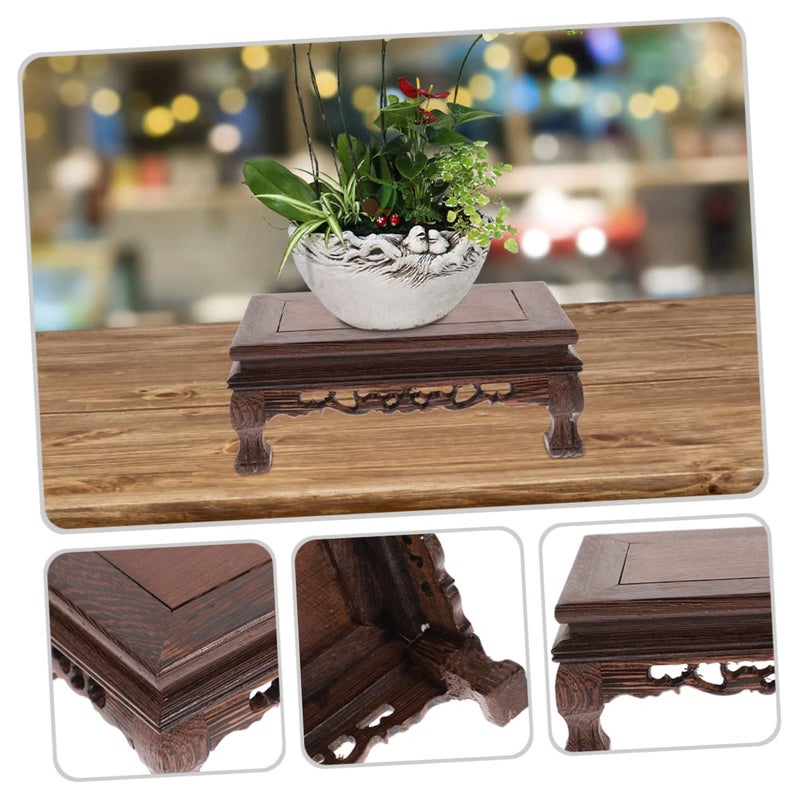 Wooden Display Pedestal Stand For Home Decor Plant Riser With Smooth Edges Stable Support - Image 3