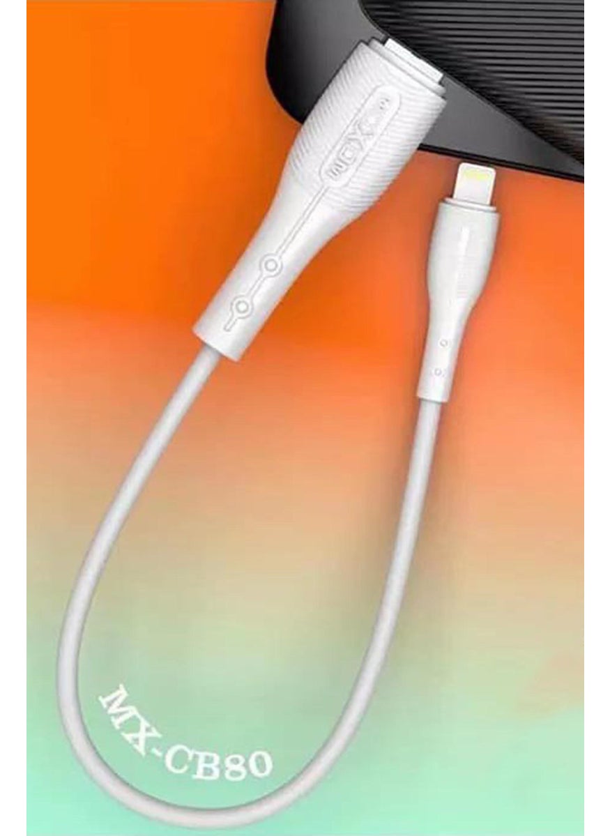 MOXOM MX-CB80 30 cm Travel Charging Cable, White  - Image 1