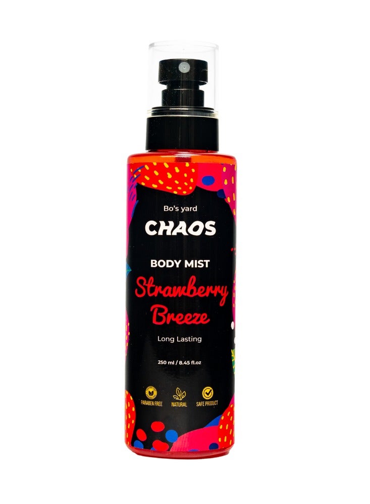 Chaos Body Mist - Strawberry, Long Lasting 250ml