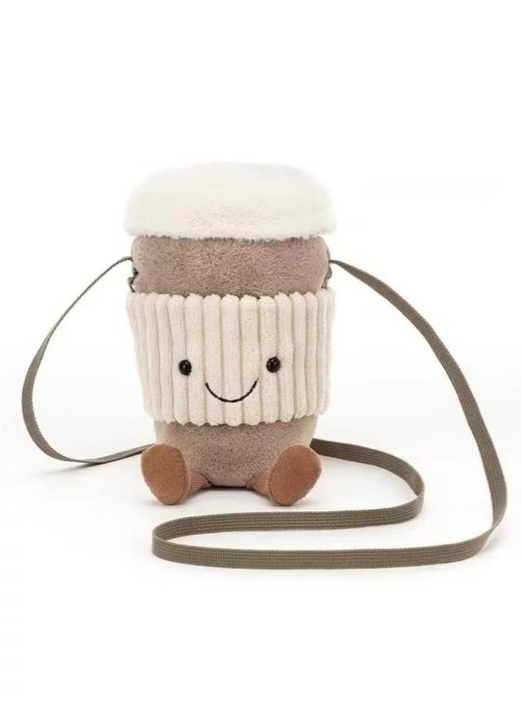 Jellycat - A cute plush toy coffee cup-shaped crossbody bag - A lovely and comfortable doll as a holiday gift - Image 1