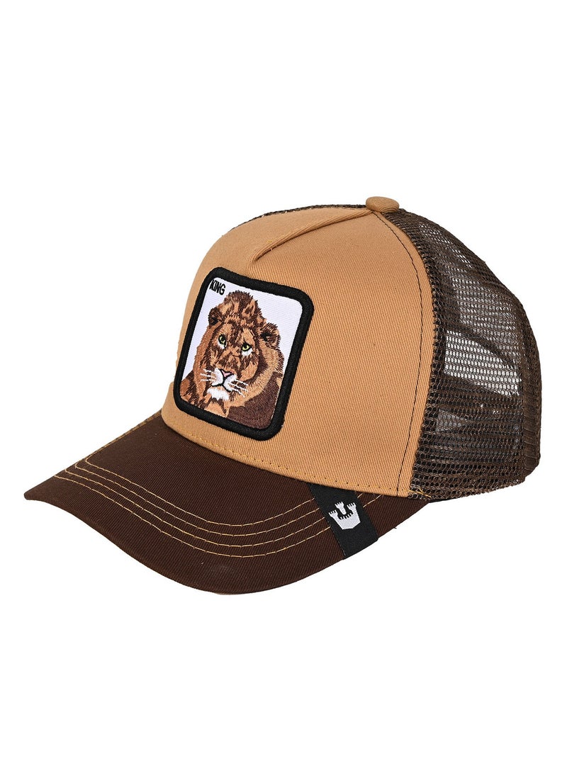 Colorful lion embroidered baseball cap