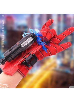 GROIC 7Pcs Superhero Launcher Toy Set, Spiderman Costume Set，Superhero Capes and LED Mask, 1 Launcher, 1 Glove, 3 Sucker Bullets,Gift for Kids  - Image 2
