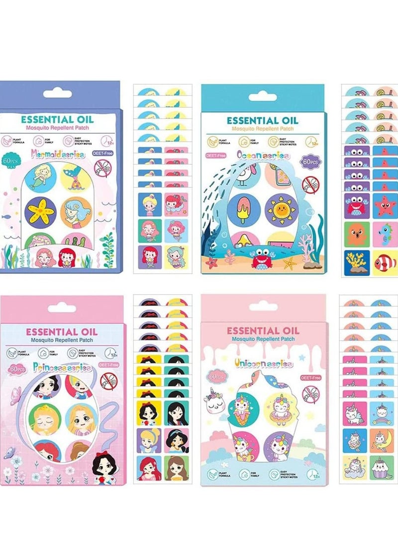 SYOSI Mosquito Repellent Stickers, 240 Pcs Natural Patches for Kids and Adults, DEET Free, Anti-Mosquito Cartoon for Outdoor Camping Traveling Fishing - Image 1