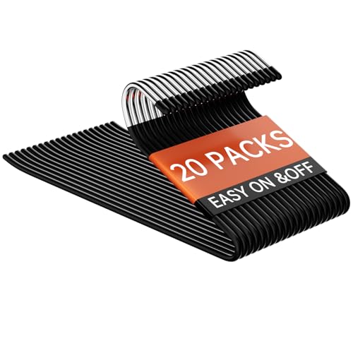 SINYWAY Stainless Steel Pants Hangers, SINYWAY 20 Pack 13.78in Non Slip Open Ended Metal Pants and Jeans Hanger for Men Women Space Saving Hangers for Pants for Closet Organizer for Jeans Trouser Slacks - Image 1
