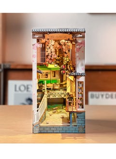 Excefore DIY Book Nook Kit, 3D Wooden Puzzle, DIY Dollhouse Booknook Bookshelf Insert Decor with LED, DIY Bookend, Diorama Miniature Kit Crafts Hobbies Gifts for Adults/Teens (Sakura City)  - Image 2