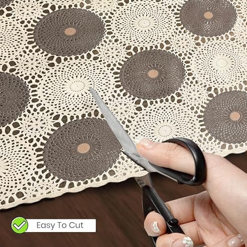 Yellow Weaves PVC Kitchen Mat Fridge Mats 50 cm X 5 Meters Anti Slip Roll, Shelf Liners Sheet for Kitchen, Shelves, Cabinet, Drawer, Wardrobe, Refrigerator, Table (Circular Beige) - Image 3