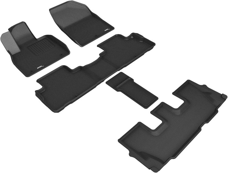 3D MAXpider Kagu Rubber Series All-Weather Floor Mats for 2020-2021 Hyundai Palisade 7-Seat Models - Complete Set - Image 1