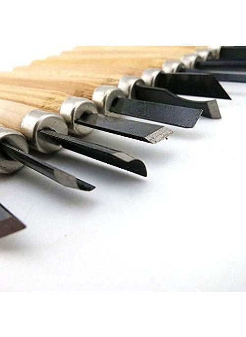 Wagela Wagela Professional Wood Carving Chisel Set Carbon Steel Wood Carving Tools Woodworking Chisels Wood Chisel Kits Power Grip Carving Tools Great for Carving Woodworking Beginners  - Image 1