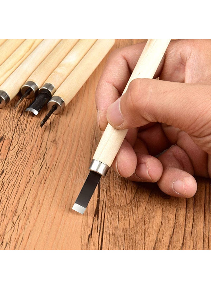 Wagela Wagela Professional Wood Carving Chisel Set Carbon Steel Wood Carving Tools Woodworking Chisels Wood Chisel Kits Power Grip Carving Tools Great for Carving Woodworking Beginners  - Image 3