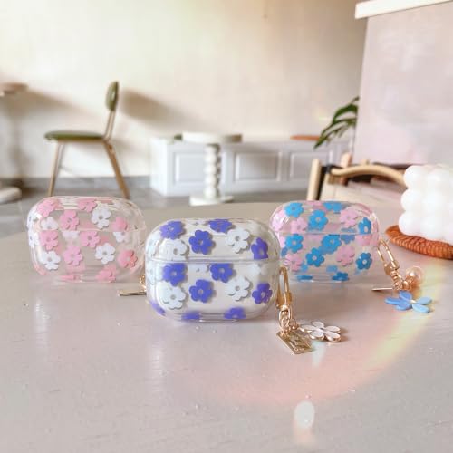 Olytop for Cute Airpods 4 Case Clear, Soft TPU Flower Air Pods 4th Generation Cover Protective Shockproof Skin Girl Women with Floral Keychain for Apple iPod 4th Gen Case - Pink - Image 5