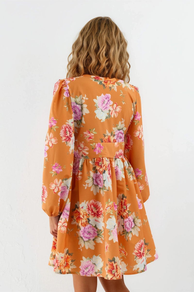 Jennyfer Frilly Floral V-Neck Mini Dress - Image 3