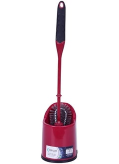 CEPILLO Toilet Brush With Holder Set Compact Round Design Clears Clogged Toilets And Drains Ideal For Home And Office Use Red Black Cp619  - Image 1
