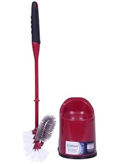 CEPILLO Toilet Brush With Holder Set Compact Round Design Clears Clogged Toilets And Drains Ideal For Home And Office Use Red Black Cp619  - Image 2