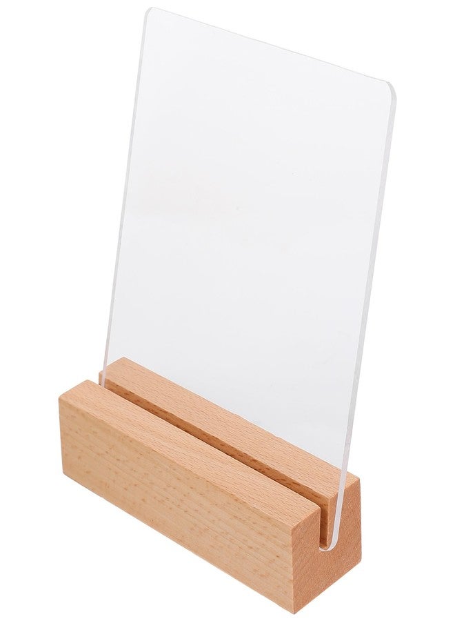 HOMSFOU Acrylic Nail Art Display Board with Wood Base Adjustable Angle Nail Tips Stand for Salon Photography Home Use 4.33 X 3.93 X 1.18 Inches - Image 1