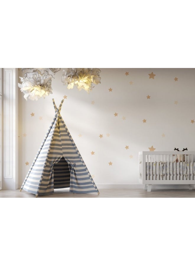 Home Gallery Vector Gold Stars Shimmer Artsy Pattern Fabric Wallpaper Covers An Area ​​Up To 4.2Mx3M With Adhesive  And Smoothing Tool - Image 5