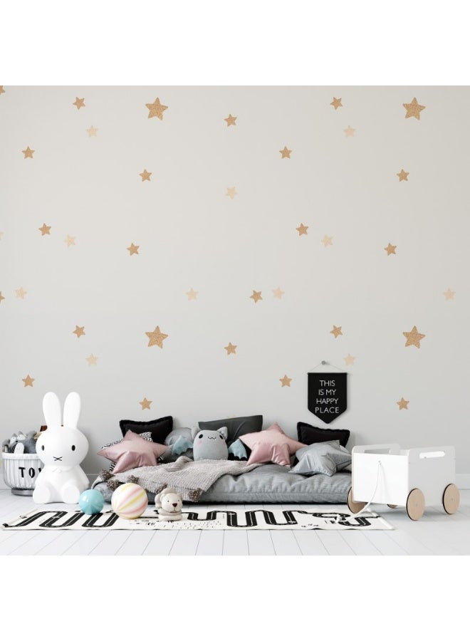 Home Gallery Vector Gold Stars Shimmer Artsy Pattern Fabric Wallpaper Covers An Area ​​Up To 4.2Mx3M With Adhesive  And Smoothing Tool - Image 2