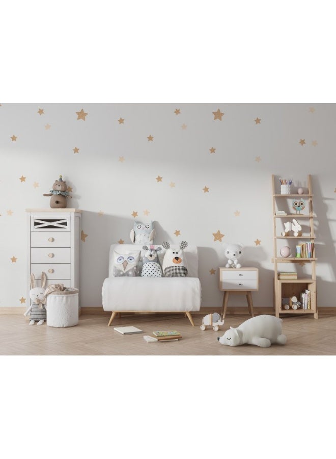 Home Gallery Vector Gold Stars Shimmer Artsy Pattern Fabric Wallpaper Covers An Area ​​Up To 4.2Mx3M With Adhesive  And Smoothing Tool - Image 3