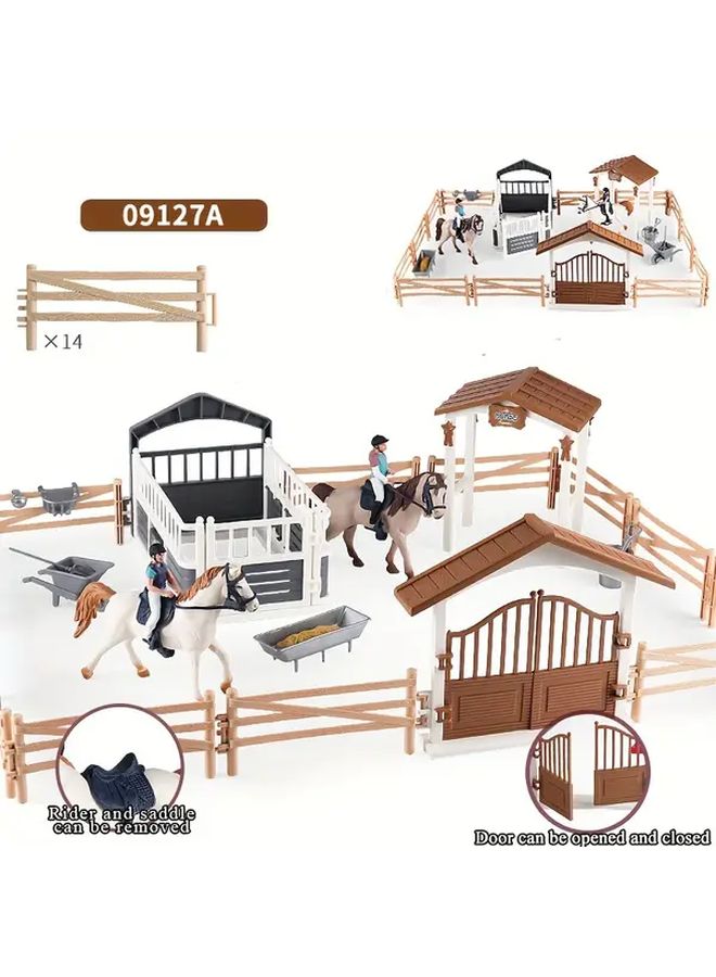 Farm Ranch Toys Stable Doll Horse Club With Riders Model 09127B Christmas Gifts - Image 2