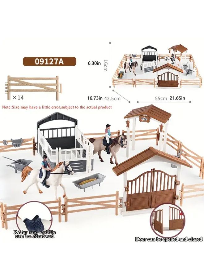Farm Ranch Toys Stable Doll Horse Club With Riders Model 09127B Christmas Gifts - Image 3