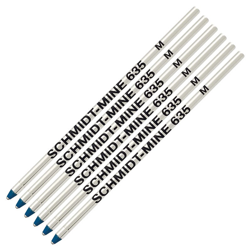 Schmidt 635 Mini Ball Pen Refill - 6 Pack - Blue - Image 1
